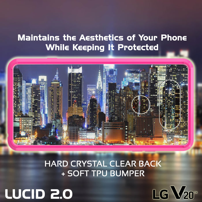 LG v20 Case Punkcase® LUCID 2.0 Pink Series w/ PUNK SHIELD Glass Screen Protector | Ultra Fit (Color in image: crystal black)