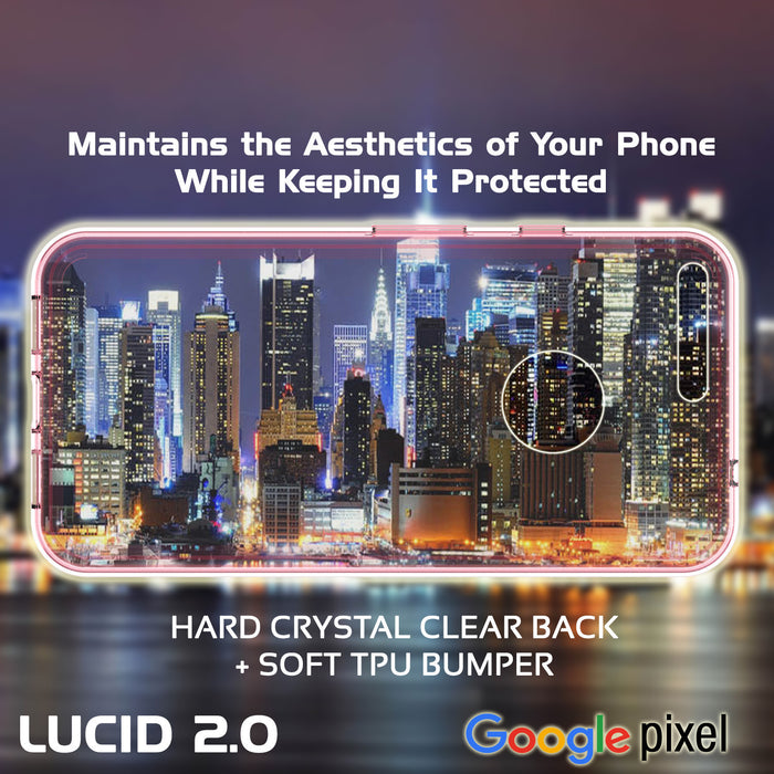 Google Pixel Case Punkcase® LUCID 2.0 Crystal Pink Series w/ PUNK SHIELD Glass Screen Protector | Ultra Fit (Color in image: light blue)