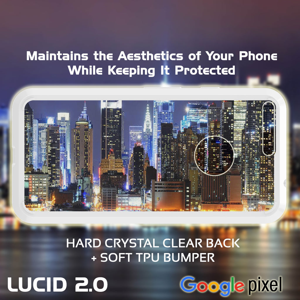 Google Pixel Case Punkcase® LUCID 2.0 White Series w/ PUNK SHIELD Glass Screen Protector | Ultra Fit (Color in image: crystal black)