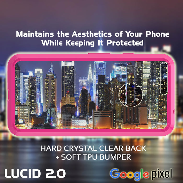 Google Pixel XL Case Punkcase® LUCID 2.0 Pink Series w/ PUNK SHIELD Glass Screen Protector | Ultra Fit (Color in image: crystal black)