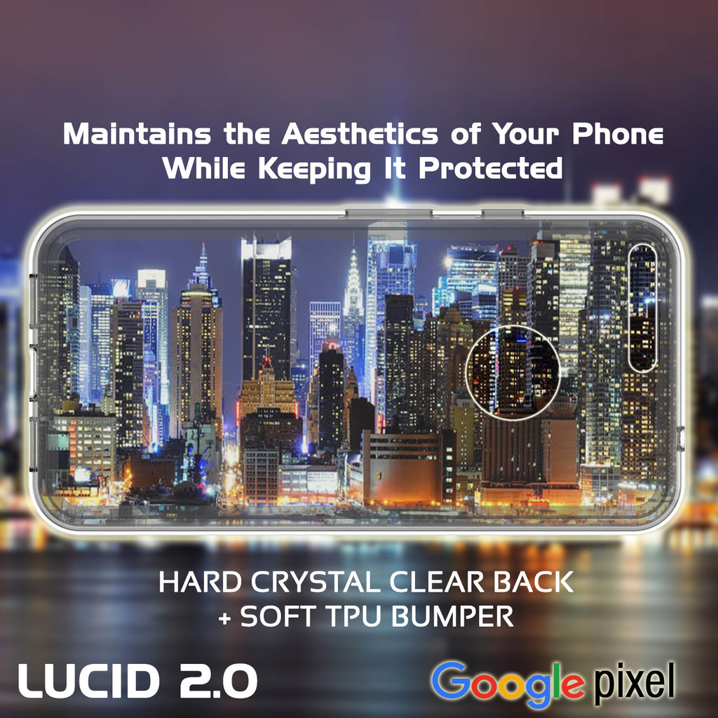 Google Pixel Case Punkcase® LUCID 2.0 Crystal Black Series w/ PUNK SHIELD Glass Screen Protector | Ultra Fit (Color in image: pink)
