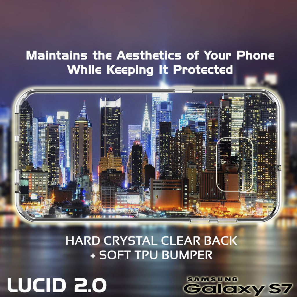 S7 Case Punkcase® LUCID 2.0 Clear Series w/ PUNK SHIELD Glass Screen Protector | Ultra Fit (Color in image: teal)