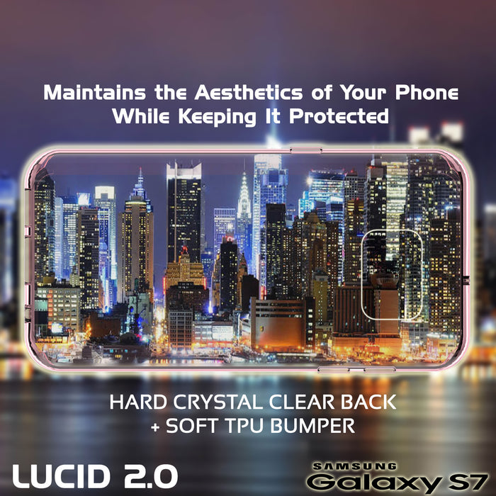 S7 Case Punkcase® LUCID 2.0 Crystal Pink Series w/ PUNK SHIELD Glass Screen Protector | Ultra Fit (Color in image: black)