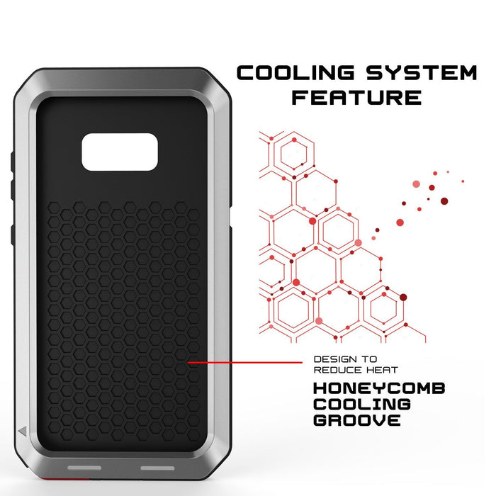 Galaxy Note 8  Case, PUNKcase Metallic Silver Shockproof  Slim Metal Armor Case (Color in image: neon)