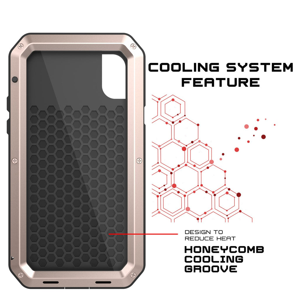 iPhone X Metal Case, Heavy Duty Military Grade Rugged Black Armor Cover [shock proof] Hybrid Full Body Hard Aluminum & TPU Design (Color in image: White)