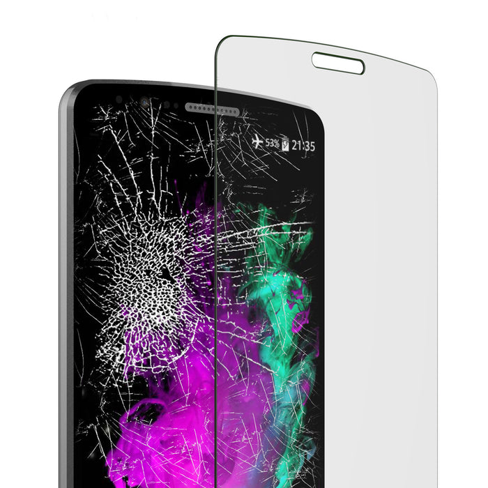 LG G3 Punkcase Glass SHIELD Tempered Glass Screen Protector 0.33mm Thick 9H Glass (Color in image: clear)