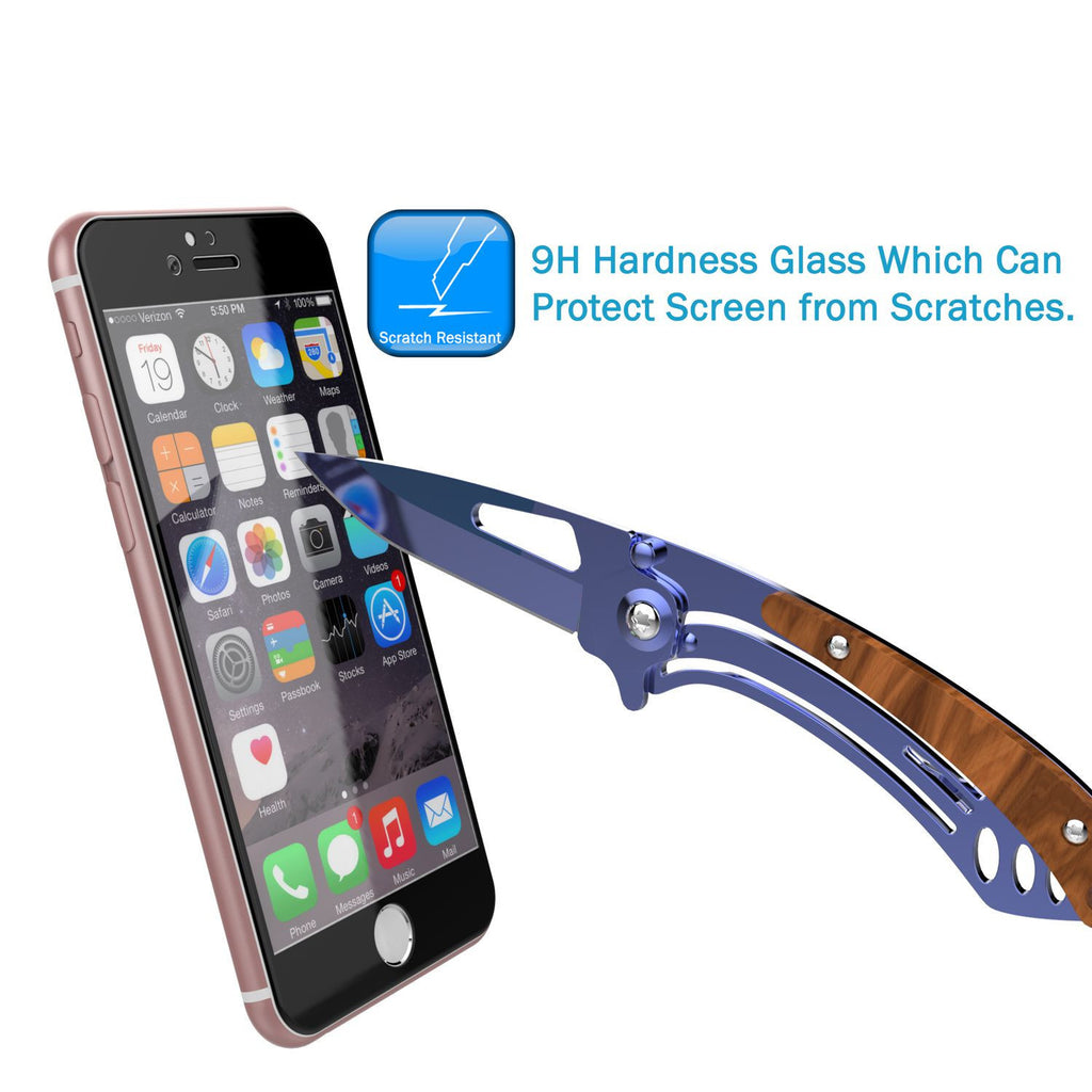 iPhone 6+/6s+ Plus  Black Screen Protector, Punkcase SHIELD Tempered Glass Protector 0.33mm Thick 9H 