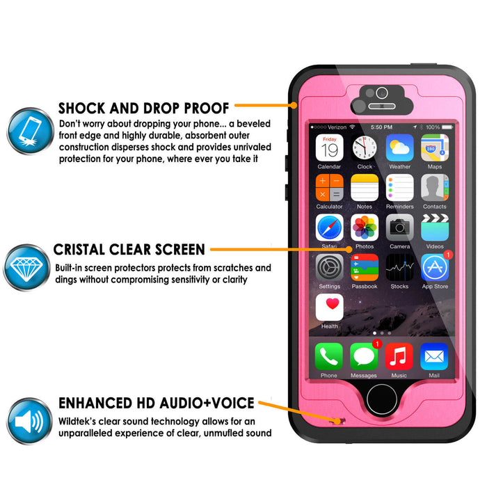 iPhone 5S/5 Waterproof Case, PunkCase StudStar Pink Case Water/Shock/Dirt Proof | Lifetime Warranty (Color in image: light blue)