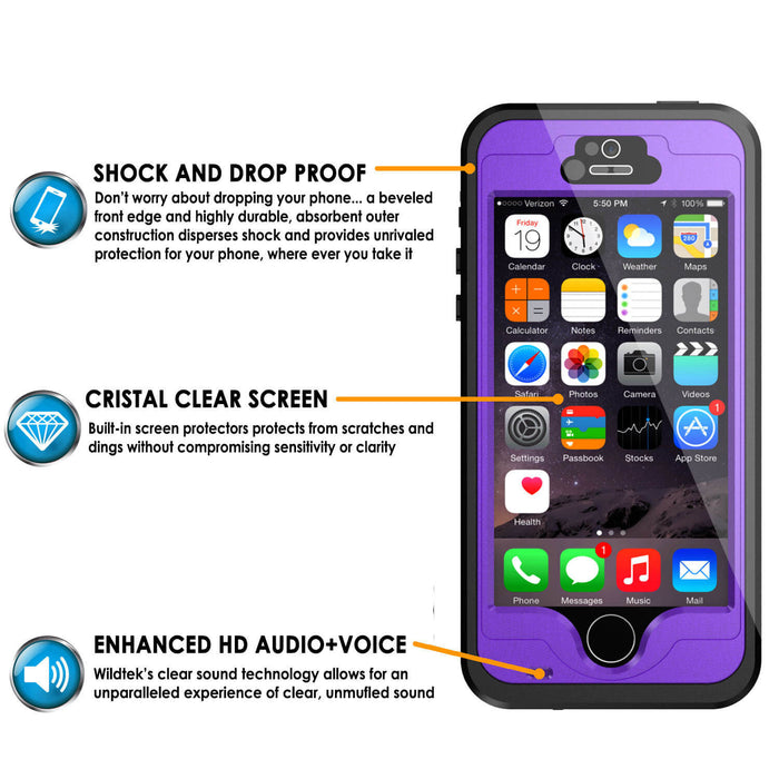 iPhone 5S/5 Waterproof Case, PunkCase StudStar Purple Case Water/Shock/Dirt Proof | Lifetime Warranty (Color in image: light blue)