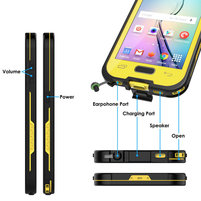 Galaxy S6 Waterproof Case Punkcase SpikeStar Yellow Water/Shock/Dirt/Snow Proof | Lifetime Warranty (Color in image: teal)