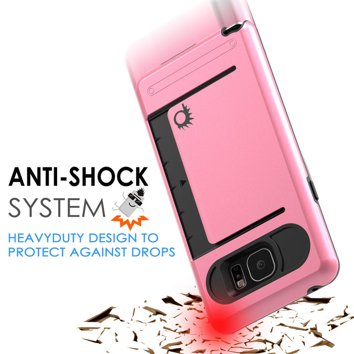 Galaxy Note 5 Case PunkCase CLUTCH Pink Series Slim Armor Soft Cover Case w/ Tempered Glass (Color in image: Grey)