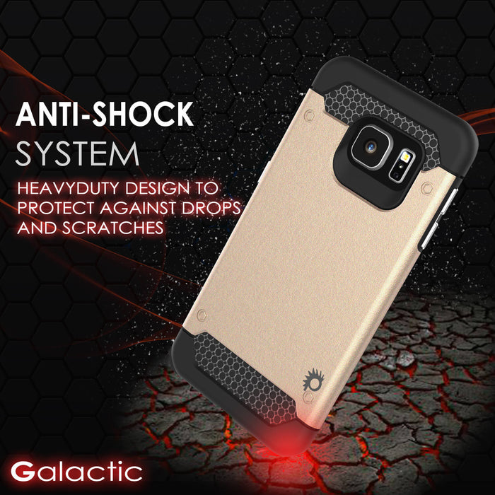 Galaxy s6 EDGE Case PunkCase Galactic Gold Series Slim Armor Soft Cover w/ Screen Protector (Color in image: silver)
