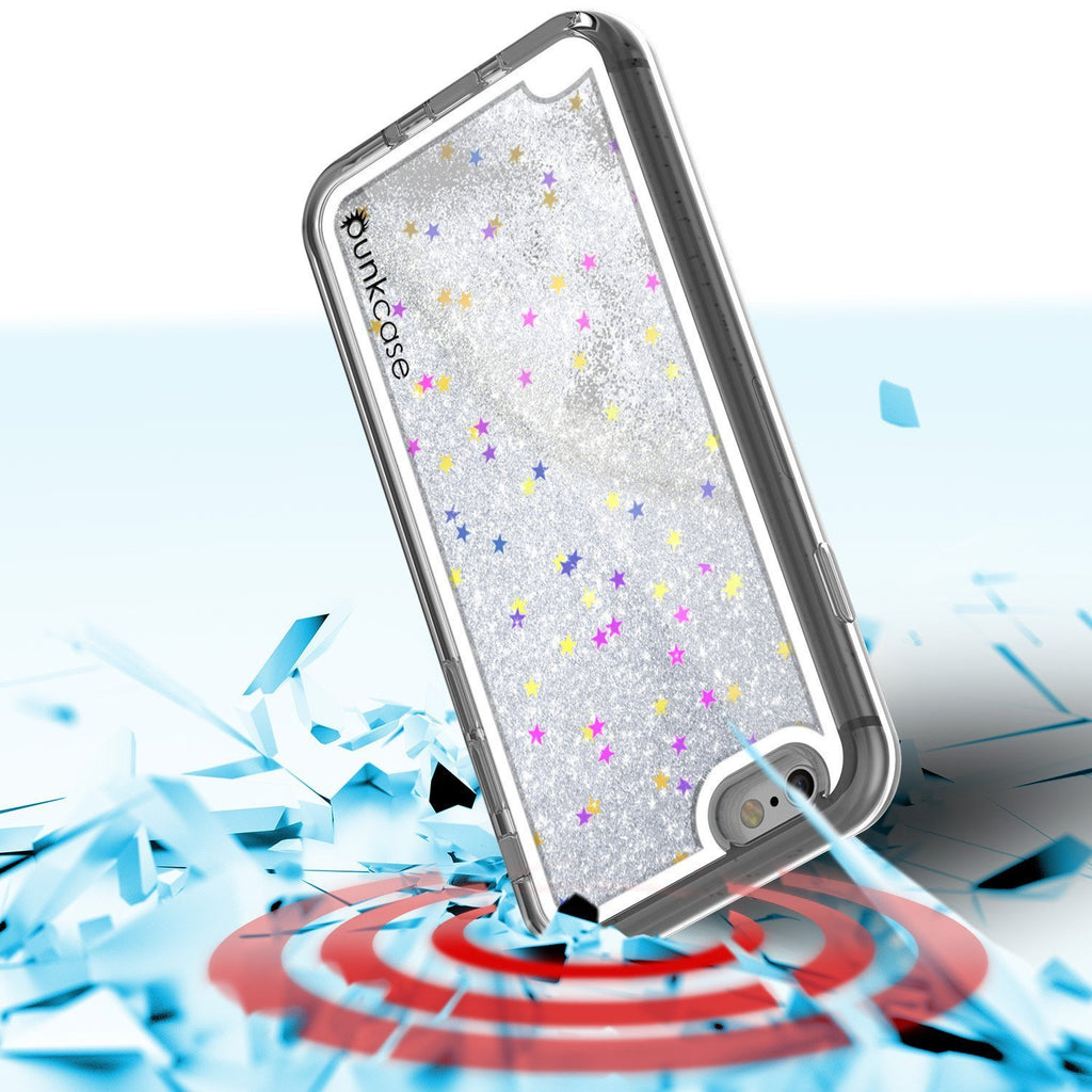 iPhone SE (4.7") Case, PunkCase LIQUID Silver Series, Protective Dual Layer Floating Glitter Cover (Color in image: teal)