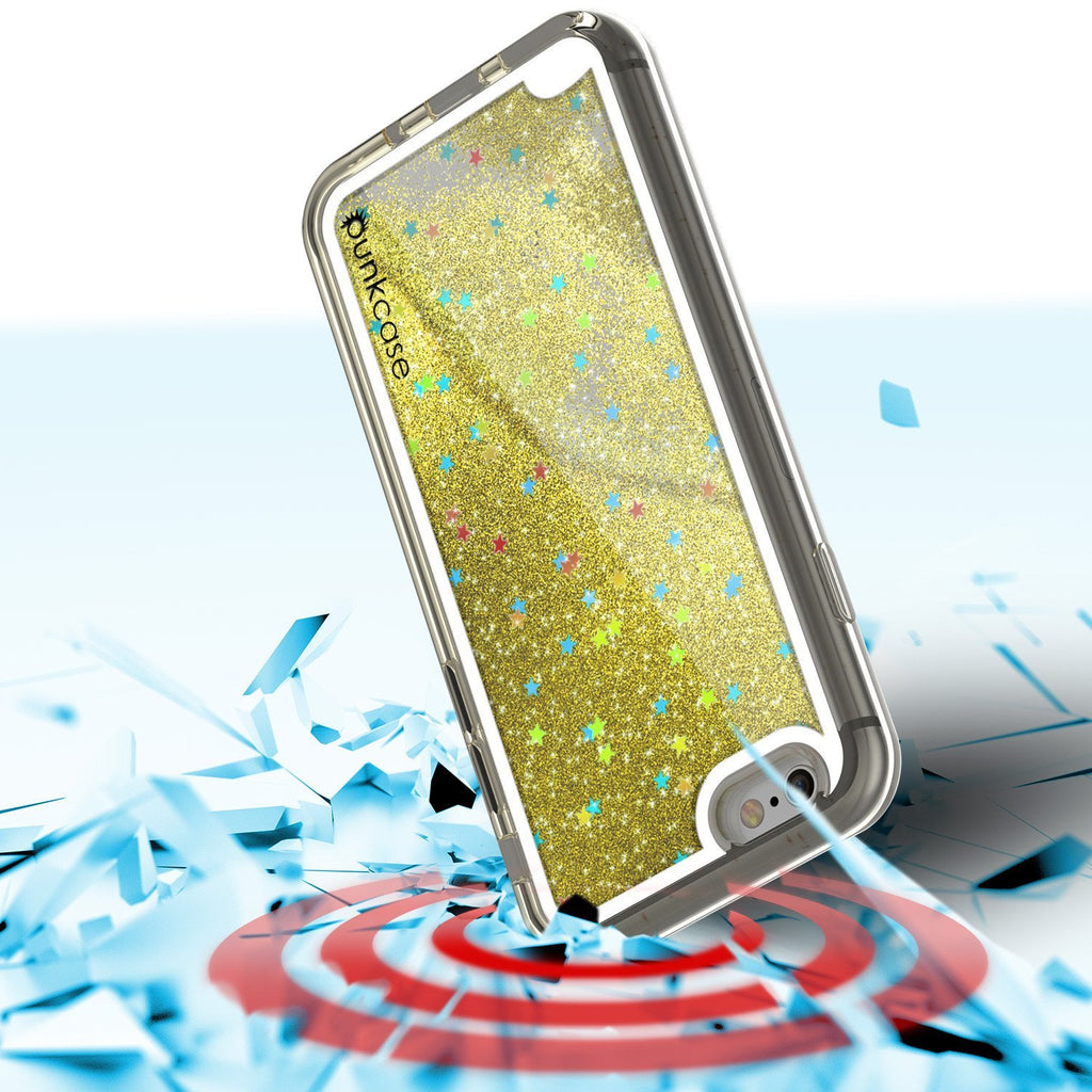 iPhone 8 Case, PunkCase LIQUID Gold Series, Protective Dual Layer Floating Glitter Cover (Color in image: teal)