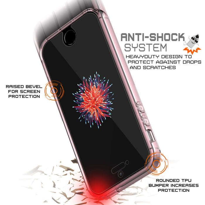 iPhone SE/5S/5 Case Punkcase® LUCID 2.0 Crystal Pink Series w/ PUNK SHIELD Screen Protector | Ultra Fit (Color in image: black)