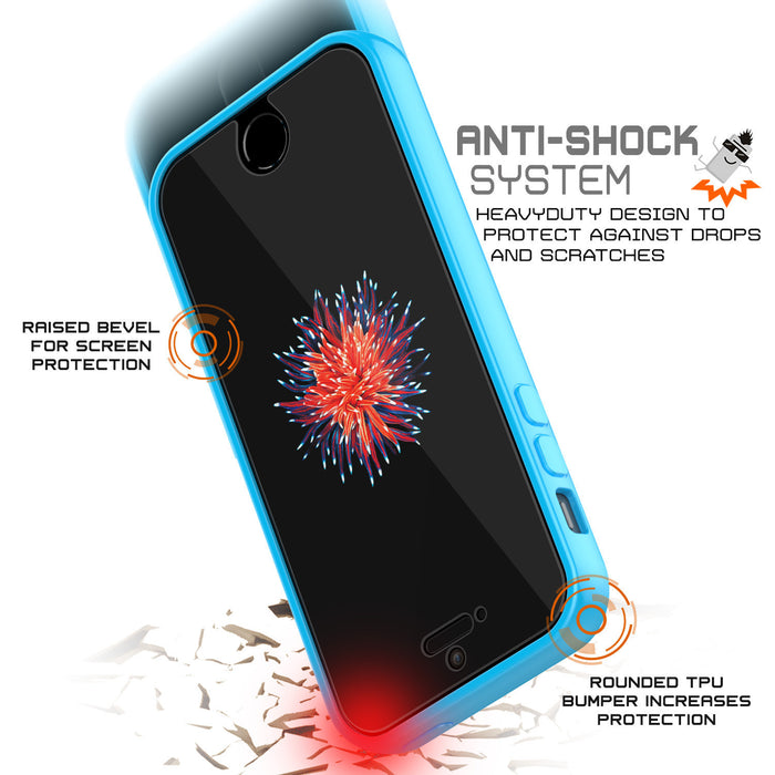 iPhone SE/5S/5 Case Punkcase® LUCID 2.0 Light Blue Series w/ PUNK SHIELD Screen Protector | Ultra Fit (Color in image: black)