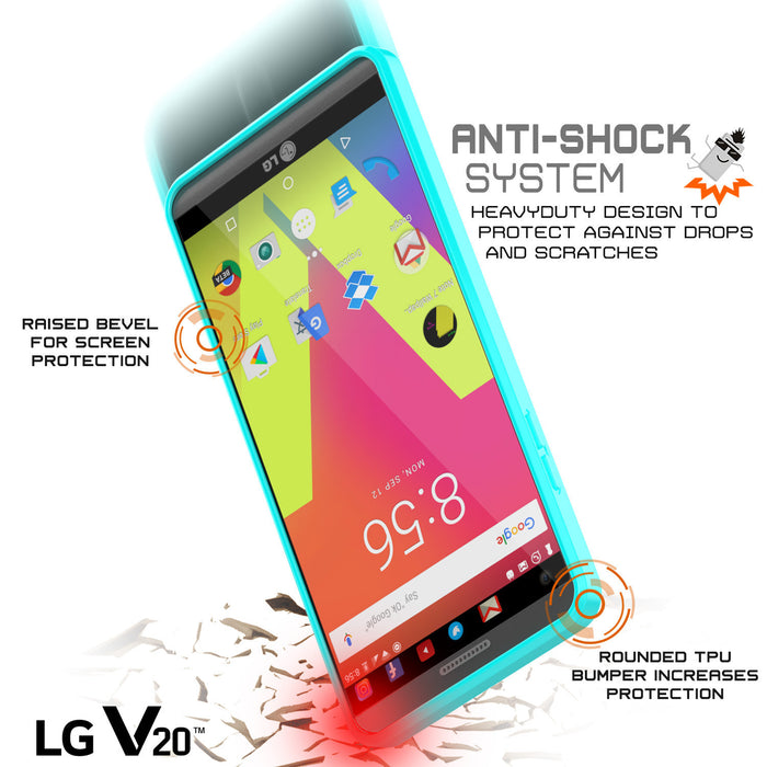 LG v20 Case Punkcase® LUCID 2.0 Teal Series w/ PUNK SHIELD Glass Screen Protector | Ultra Fit (Color in image: black)