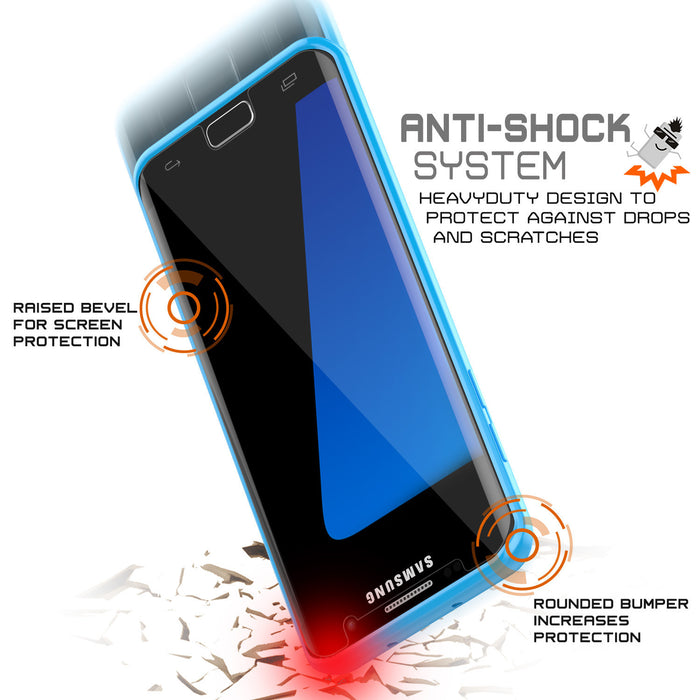 S7 Edge Case Punkcase® LUCID 2.0 Light Blue Series w/ PUNK SHIELD Screen Protector | Ultra Fit (Color in image: black)