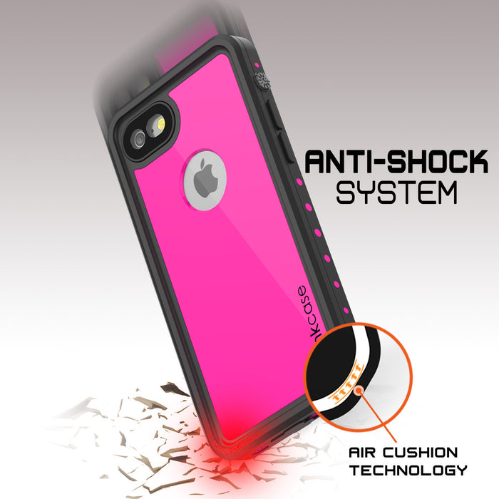 iPhone 7 Waterproof IP68 Case, Punkcase [Pink] [StudStar Series] [Slim Fit] [Dirtproof] [Snowproof] (Color in image: teal)