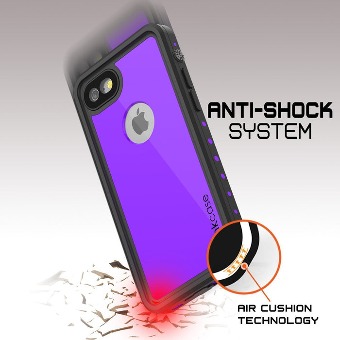 iPhone 8 Waterproof Case, Punkcase [Purple] [StudStar Series] [Slim Fit][IP68 Certified]  [Dirtproof] [Snowproof] (Color in image: white)