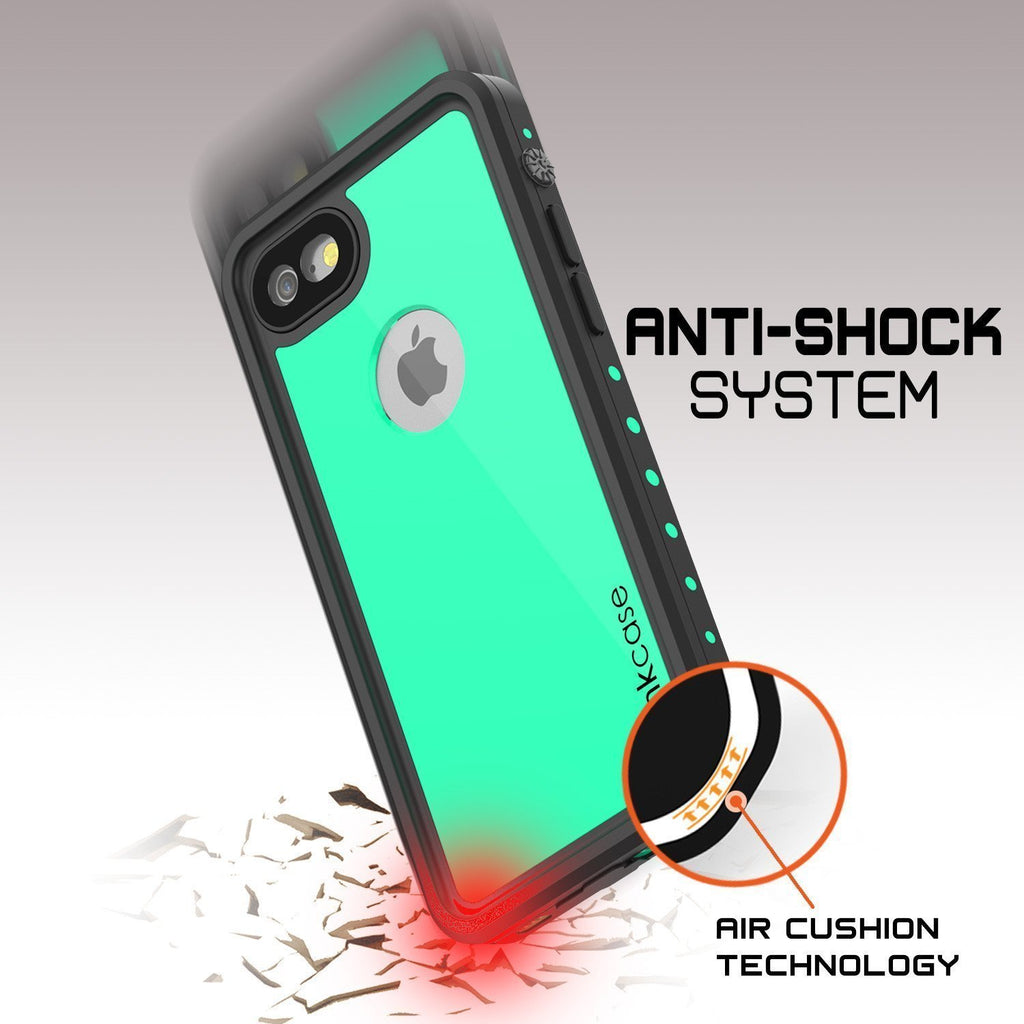 iPhone SE (4.7") Waterproof Case, Punkcase [Teal] [StudStar Series] [Slim Fit] [IP68 Certified]] [Dirtproof] [Snowproof] (Color in image: black)