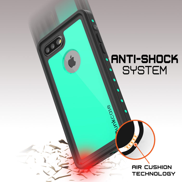 iPhone 8+ Plus Waterproof Case, Punkcase [StudStar Series] [Teal] [Slim Fit] Shockproof] [Dirtproof] [Snowproof] Armor Cover (Color in image: light green)