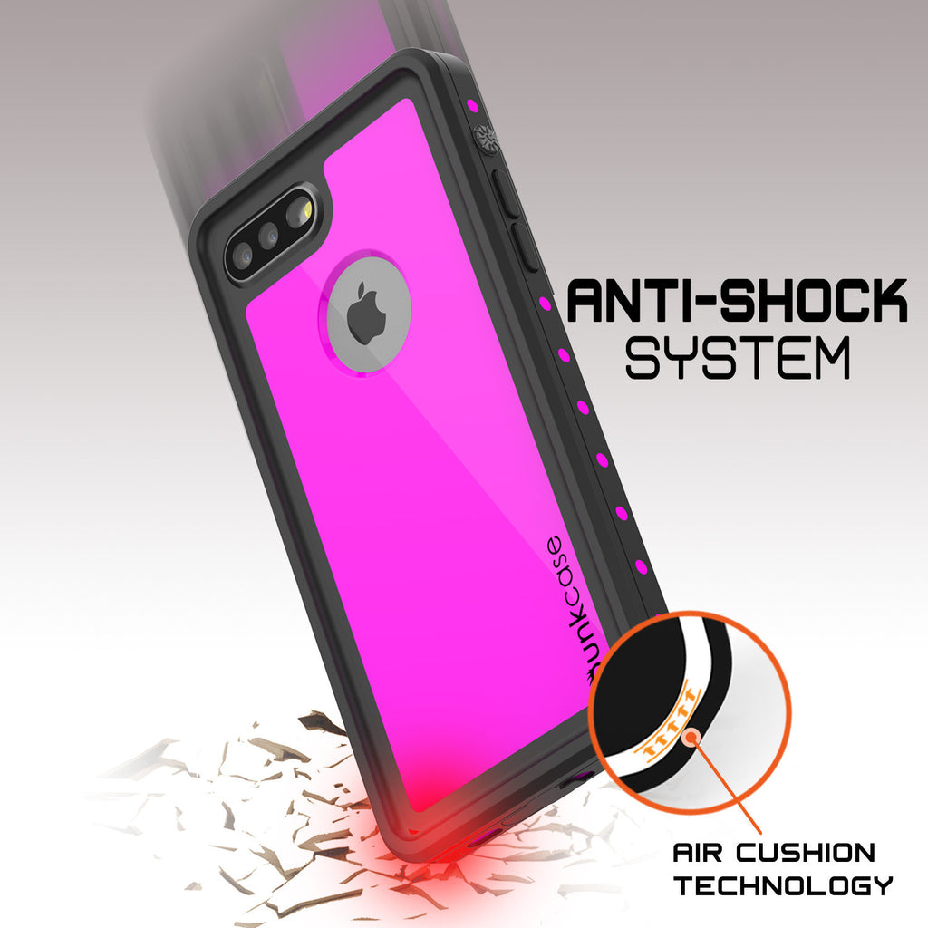 iPhone 8+ Plus Waterproof Case, Punkcase [StudStar Series] [Pink] [Slim Fit] [Shockproof] [Dirtproof] [Snowproof] Armor Cover (Color in image: light blue)