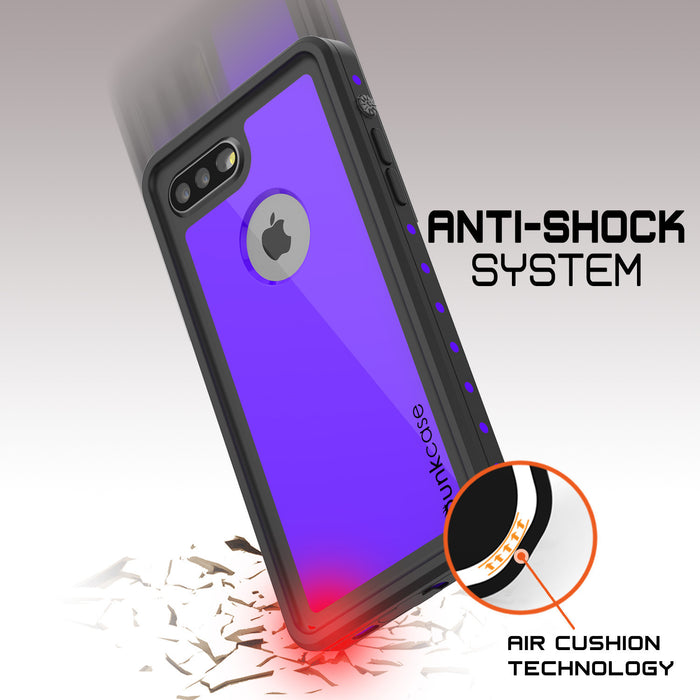 iPhone 8+ Plus Waterproof Case, Punkcase [StudStar Series] [Purple] [Slim Fit] [Shockproof] [Dirtproof] [Snowproof] Armor Cover (Color in image: pink)