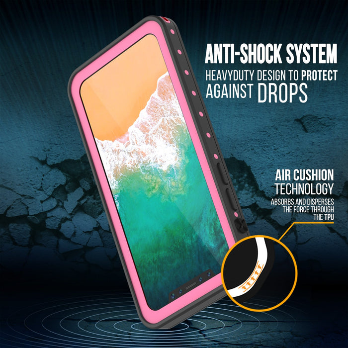 iPhone X Waterproof IP68 Case, Punkcase [Pink] [StudStar Series] [Slim Fit] [Dirtproof] (Color in image: light green)