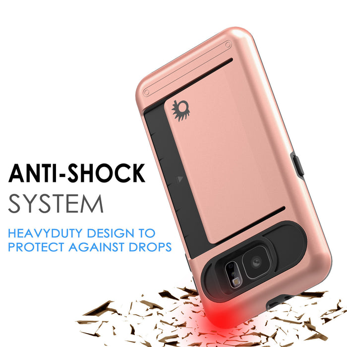 Galaxy s6 Case PunkCase CLUTCH Rose Gold Series Slim Armor Soft Cover Case w/ Tempered Glass (Color in image: White)