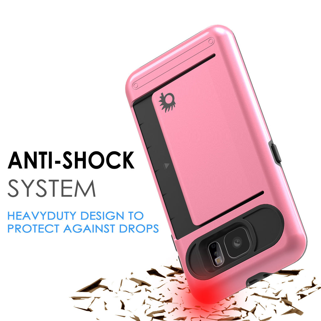 Galaxy s6 Case PunkCase CLUTCH Pink Series Slim Armor Soft Cover Case w/ Tempered Glass (Color in image: Gold)