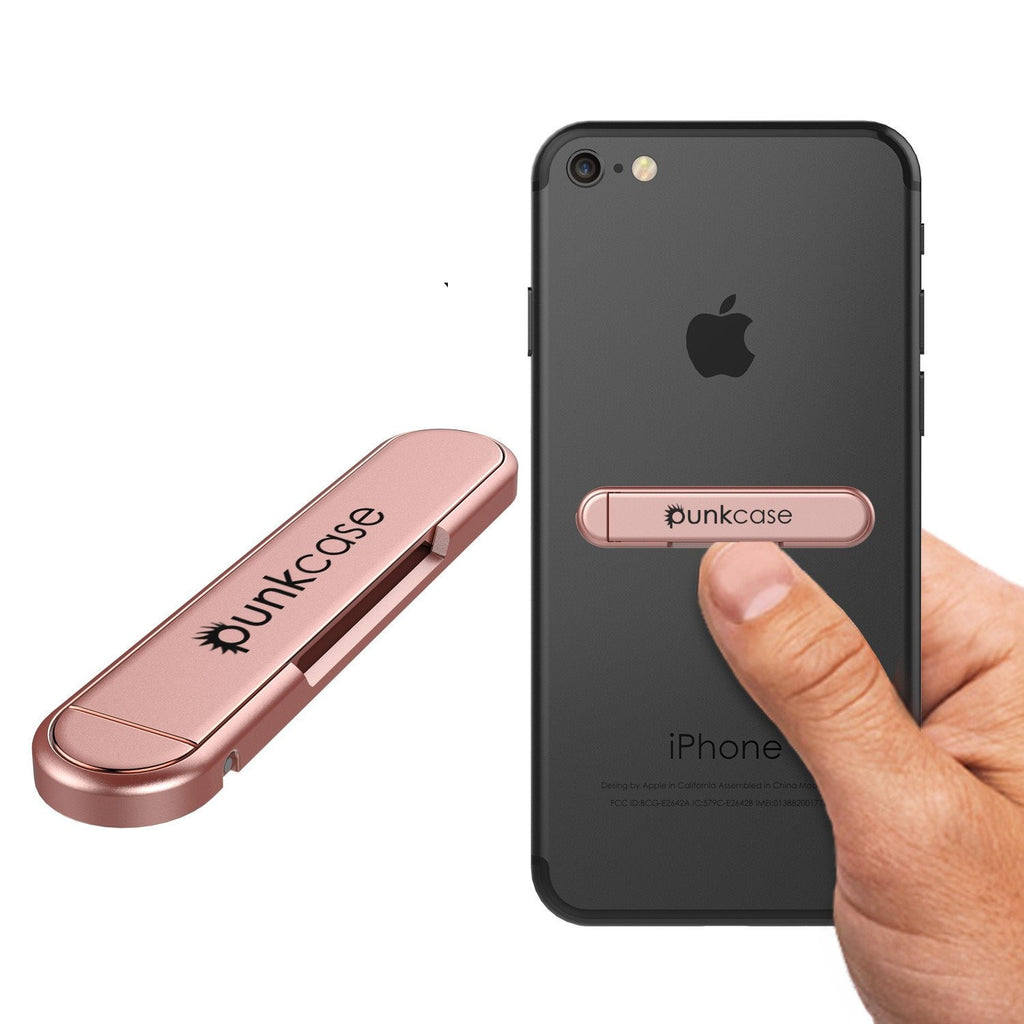 PUNKCASE FlickStick Universal Cell Phone Kickstand for all Mobile Phones & Cases with Flat Backs, One Finger Operation (Rose Gold) (Color in image: Rose Gold)