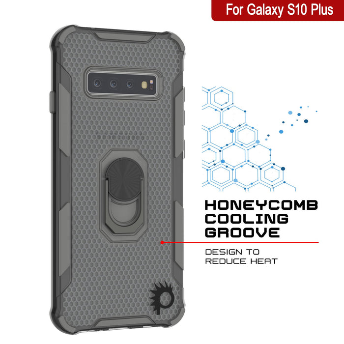 Punkcase Galaxy S10 Plus Case [Magnetix 2.0 Series] Clear Protective TPU Cover W/Kickstand [Grey]