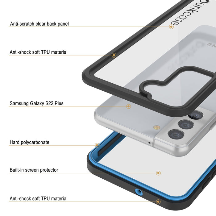 Galaxy S22+ Plus Water/ Shock/ Snow/ dirt proof [Extreme Series] Slim Case [Light Blue] (Color in image: White)