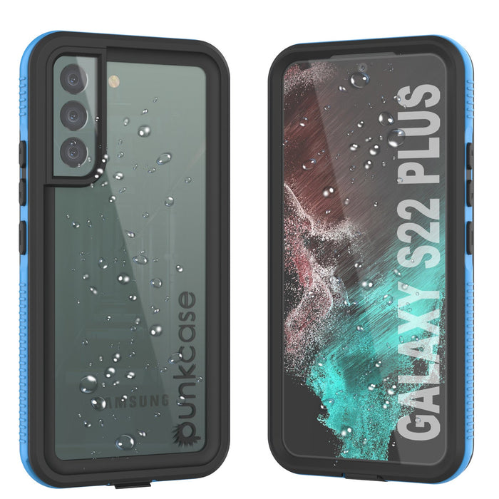 Galaxy S22+ Plus Waterproof Case PunkCase Ultimato Light Blue Thin 6.6ft Underwater IP68 ShockProof [Blue] (Color in image: light blue)