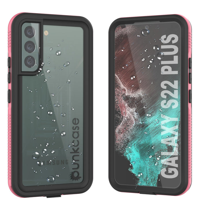Galaxy S22+ Plus Waterproof Case PunkCase Ultimato Pink Thin 6.6ft Underwater IP68 Shock/Snow Proof [Pink] (Color in image: pink)