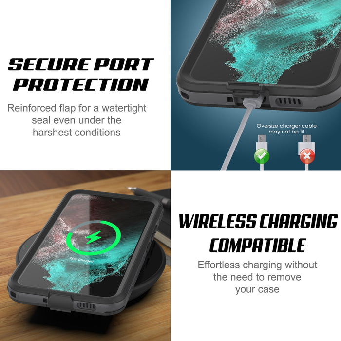 SECURE PORT PROTECTION Reinforced flap for a watertight seal even under the Oversize charger cable harshest conditions may not be fit Ei a WIRELESS CHARGING COMPATIBLE Effortless charging without the need to remove your case (Color in image: light green)