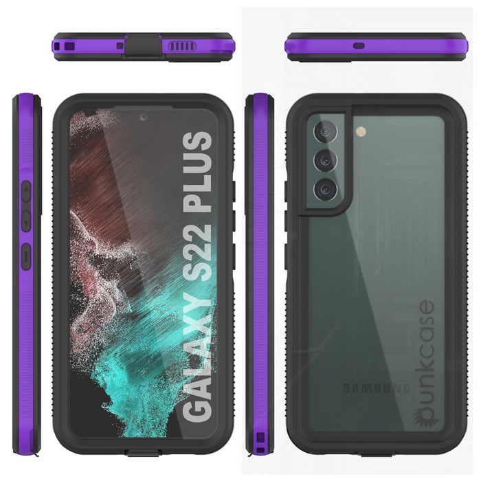Galaxy S22+ Plus Waterproof Case PunkCase Ultimato Purple Thin 6.6ft Underwater IP68 Shock/Snow Proof [Purple] (Color in image: black)