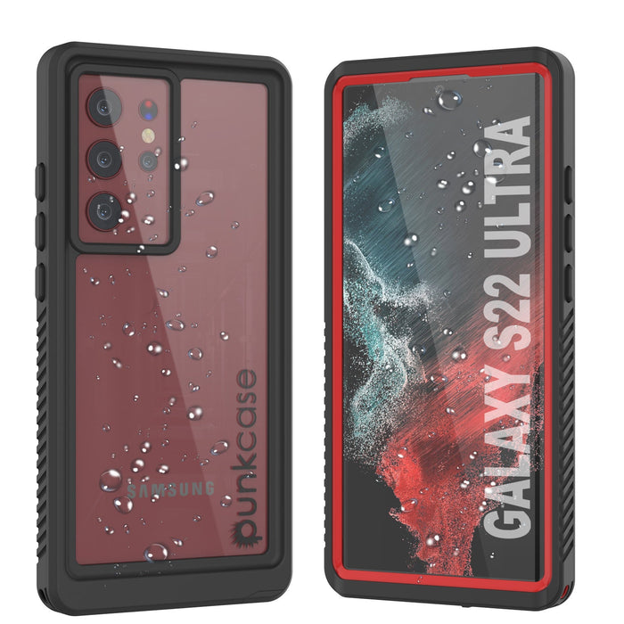 Galaxy S22 Ultra Water/ Shock/ Snowproof [Extreme Series] Slim Screen Protector Case [Red] (Color in image: Red)