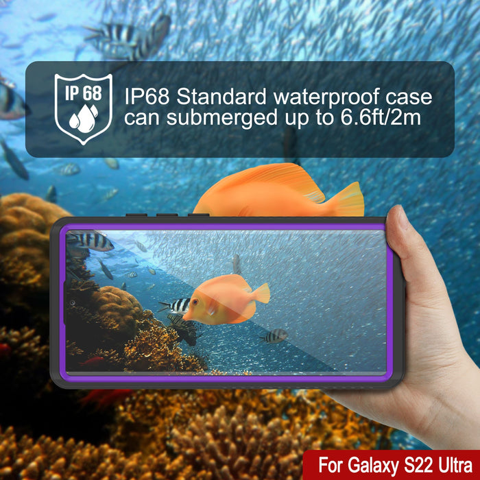 Galaxy S22 Ultra Water/ Shockproof [Extreme Series] Slim Screen Protector Case [Purple] (Color in image: Black)