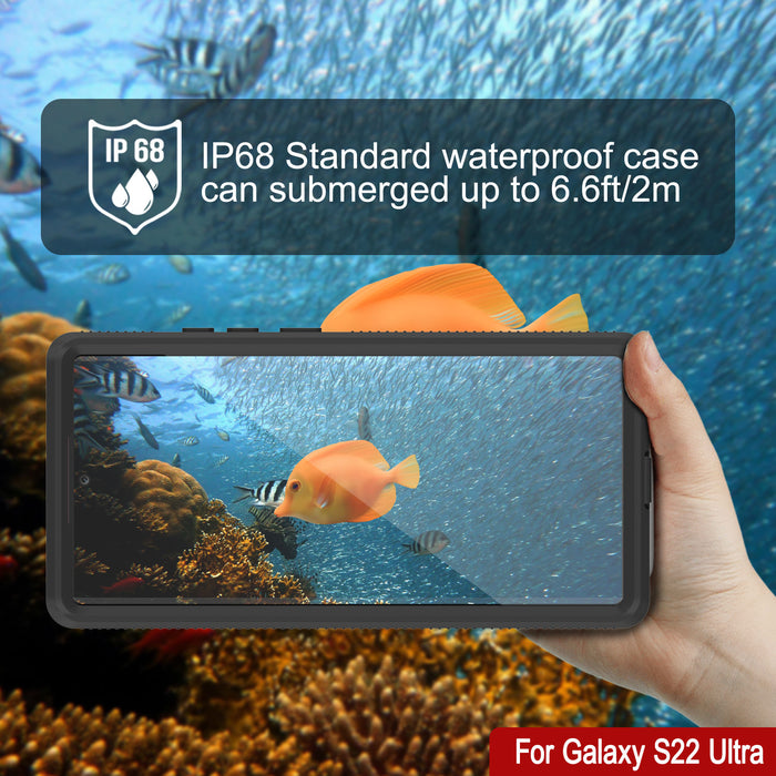 Galaxy S22 Ultra Waterproof Case PunkCase Ultimato Clear Thin 6.6ft Underwater IP68 Shock/Snow Proof [Clear]