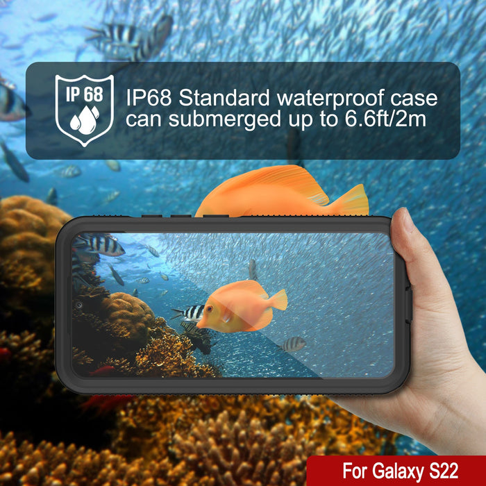 Galaxy S22 Waterproof Case PunkCase Ultimato Black Thin 6.6ft Underwater IP68 Shock/Snow Proof [Black] (Color in image: teal)
