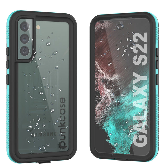 Galaxy S22 Waterproof Case PunkCase Ultimato Teal Thin 6.6ft Underwater IP68 Shock/Snow Proof [Teal] (Color in image: teal)
