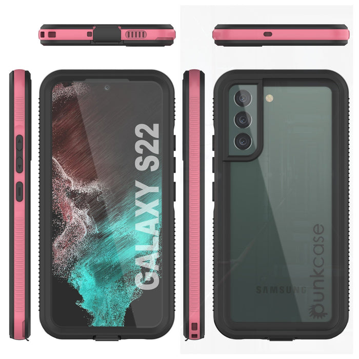 Galaxy S22 Waterproof Case PunkCase Ultimato Pink Thin 6.6ft Underwater IP68 Shock/Snow Proof [Pink] (Color in image: purple)