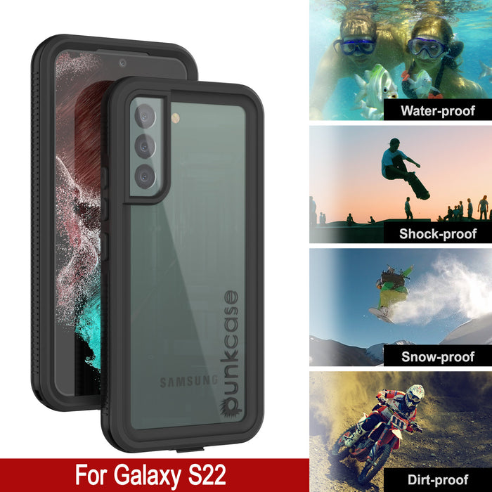 Galaxy S22 Waterproof Case PunkCase Ultimato Clear Thin 6.6ft Underwater IP68 Shock/Snow Proof [Clear]
