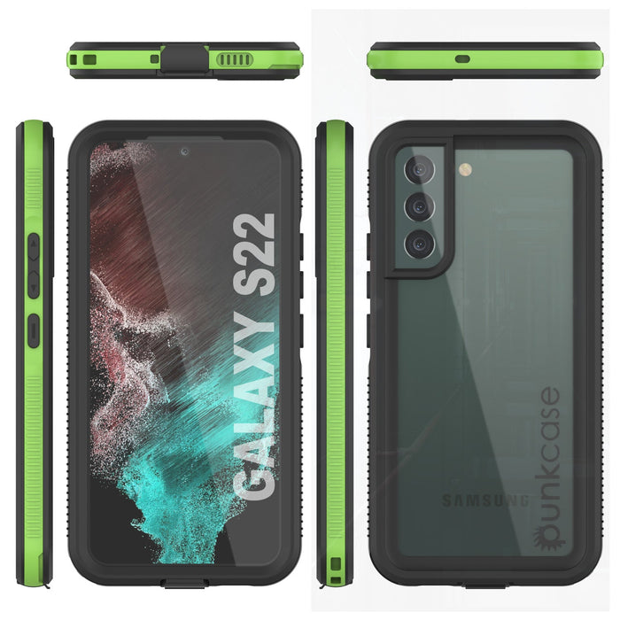 Galaxy S22 Waterproof Case PunkCase Ultimato Light Green Thin 6.6ft Underwater IP68 ShockProof [Green] (Color in image: purple)