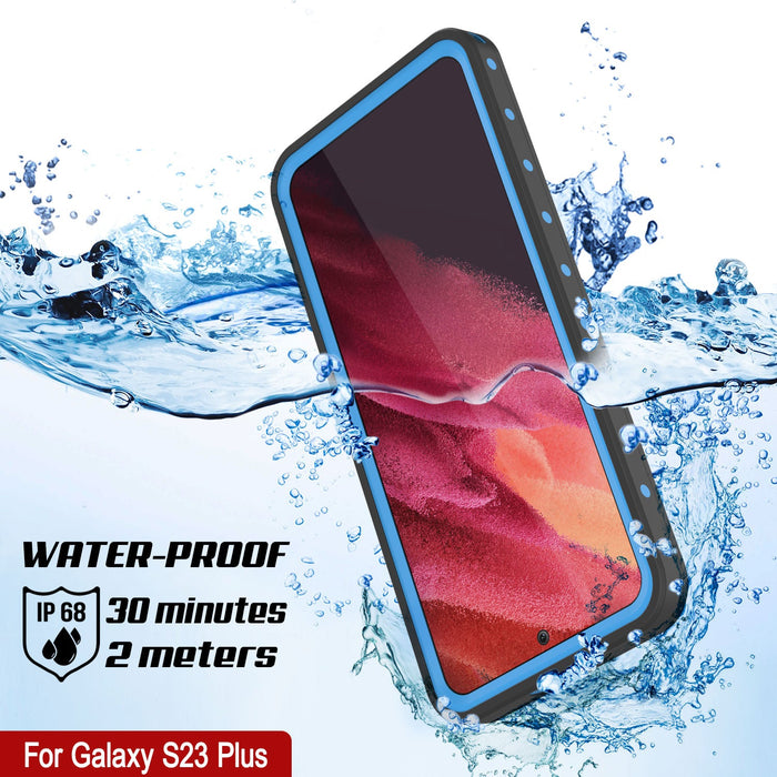 Galaxy S24+ Plus Waterproof Case PunkCase StudStar Light Blue Thin 6.7ft Underwater IP68 ShockProof