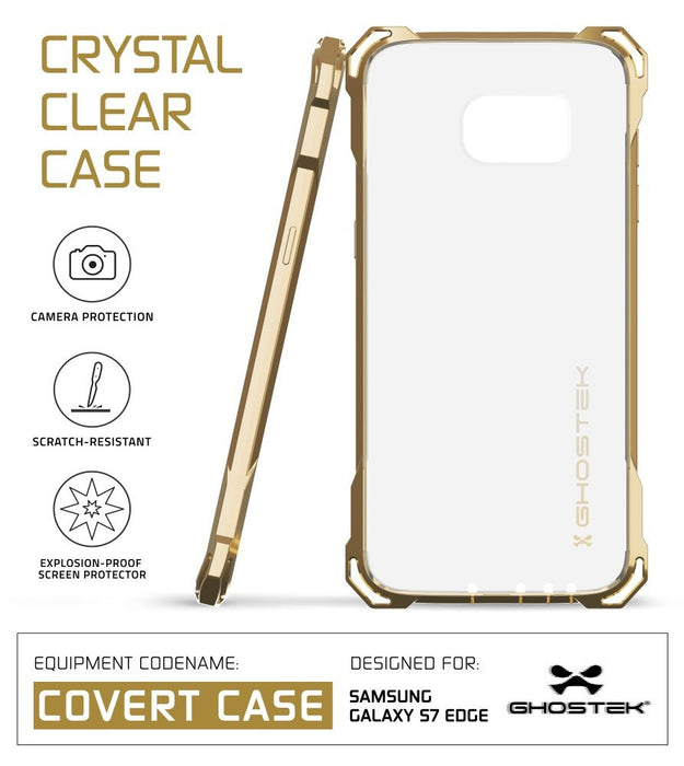 S7 Edge Case, Ghostek® Covert Gold Series Premium Impact Cover | Lifetime Warranty Exchange (Color in image: clear)