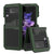 Galaxy Z Flip4 Metal Case, Heavy Duty Military Grade Armor Cover Full Body Hard [Dark Green]