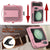 Galaxy Z Flip5 Case With Tempered Glass Screen Protector, Holster Belt Clip & Built-In Kickstand [Pink]